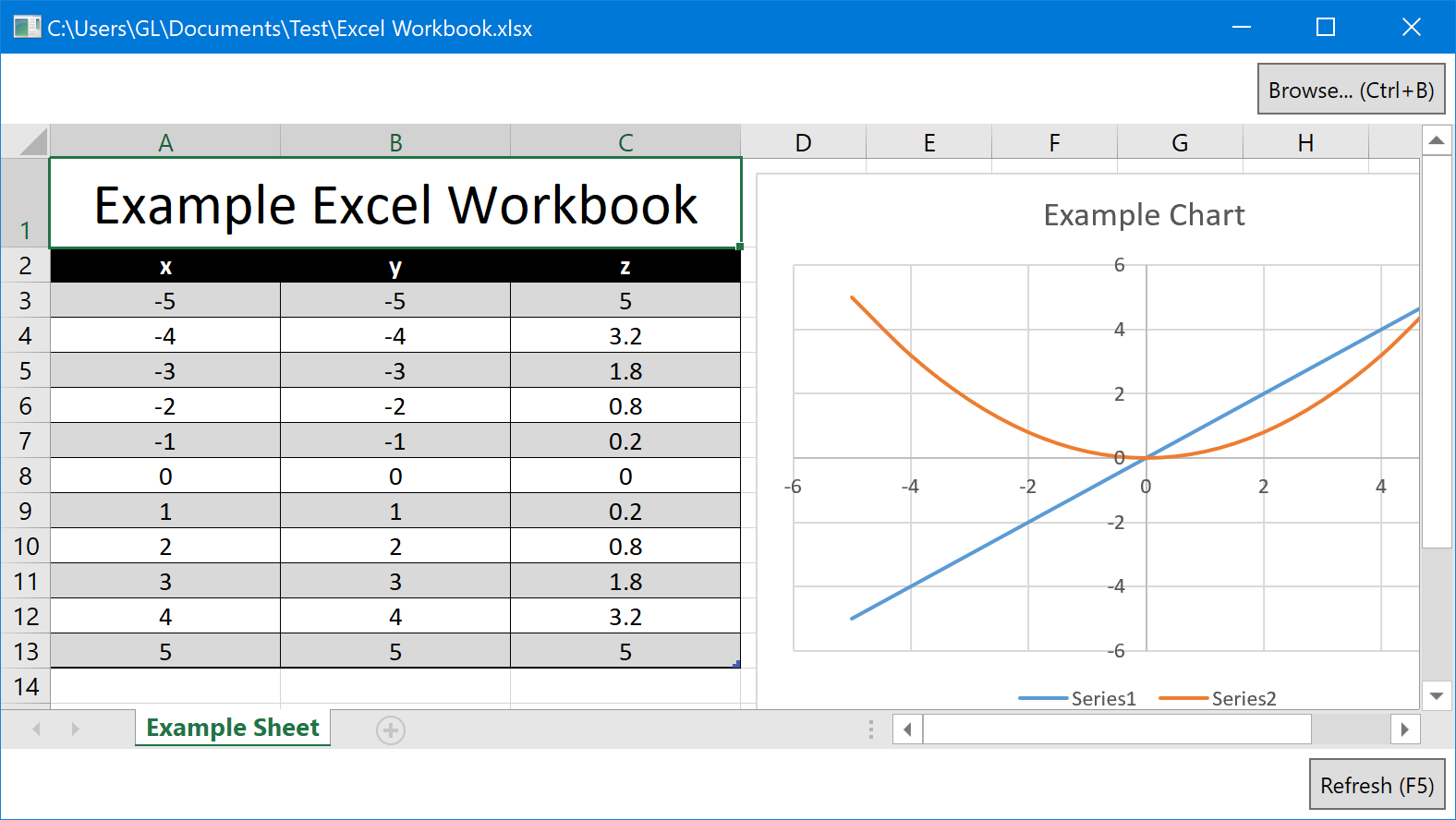 Microsoft Excel previewer