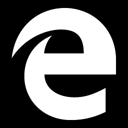 microsoft edge logo black and white