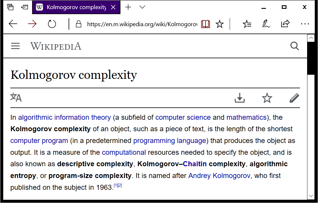 Hero image: Kolmogorov complexity (Wikipedia)